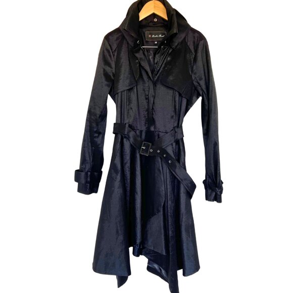 Belle Fare Elegant Black Trench Coat | Boutique - Picture 3 of 8